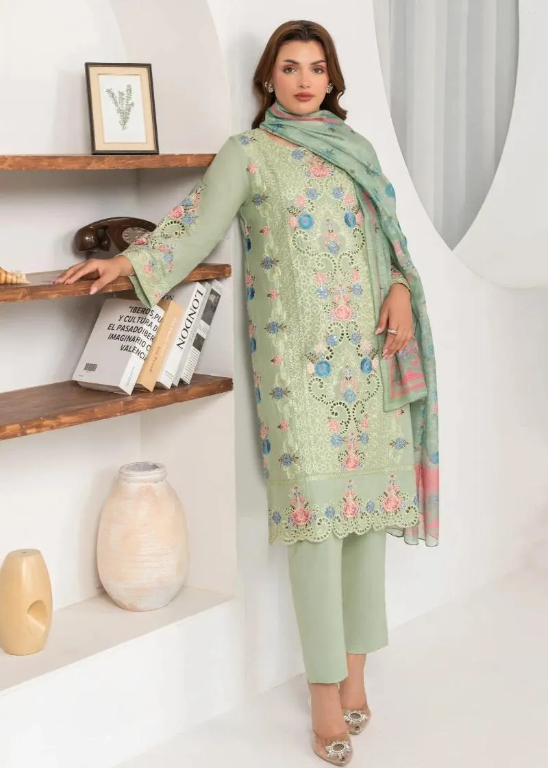 Abito Pakistani Salwar Kameez 3 Pezzi, Pronto Da Indossare, Ricamato Per Nozze E Feste, Taglia 2XL Blu