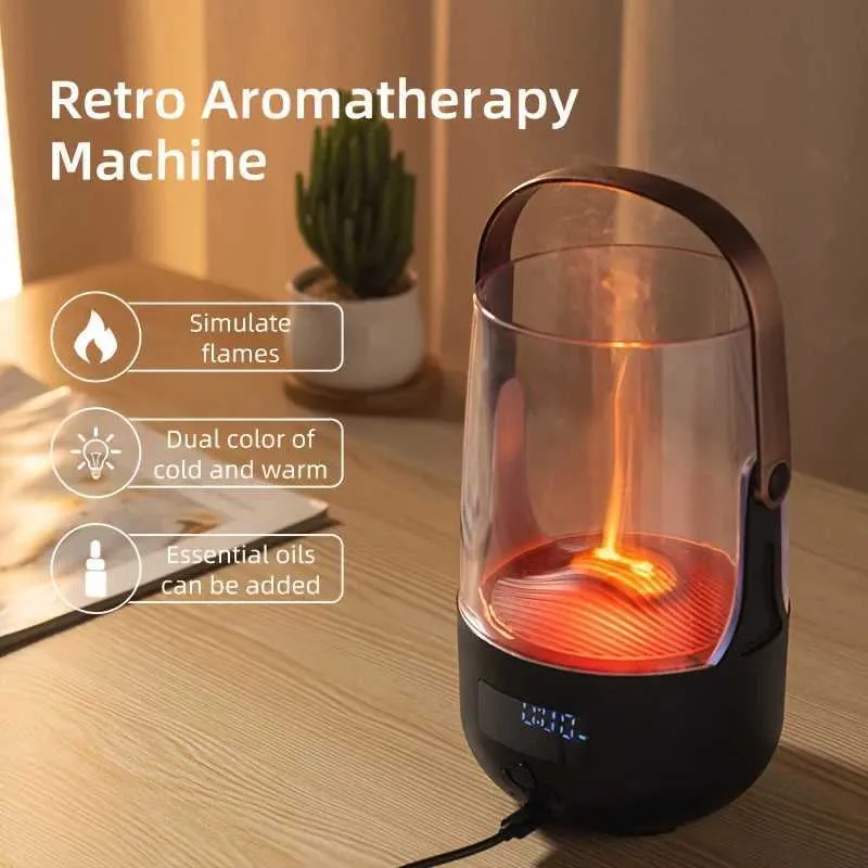 Vintage Flame Essential Oil Diffuser Portable USB Aroma Humidifier For ...