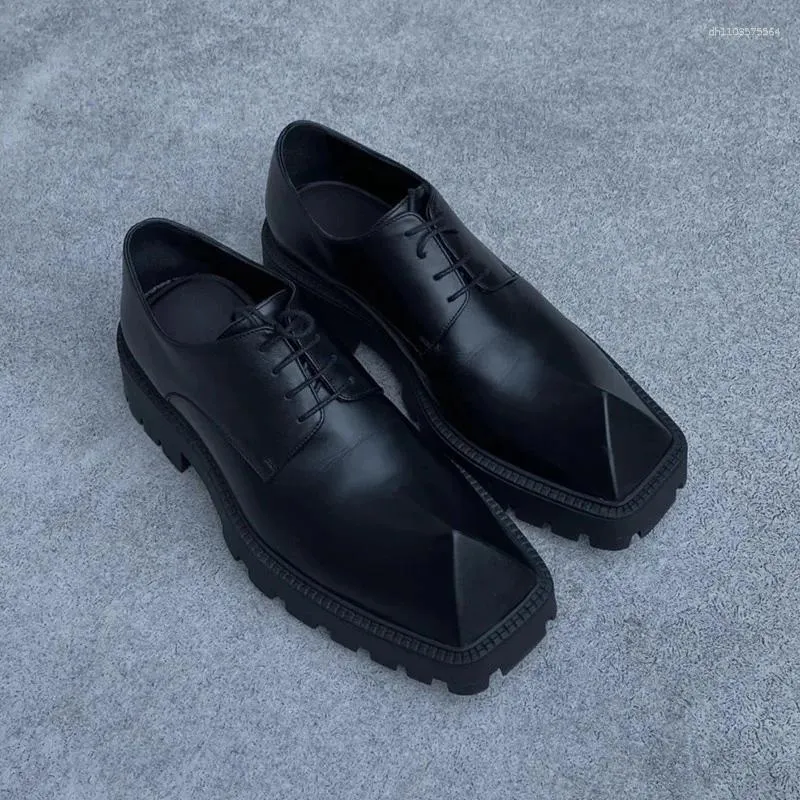 formal female dress shoes Hvyesh Women's Classic Oxfords Lace-up Shoes Thick Bottom Leather Business Formal Dress Shoes Square Toe Walking Shoes