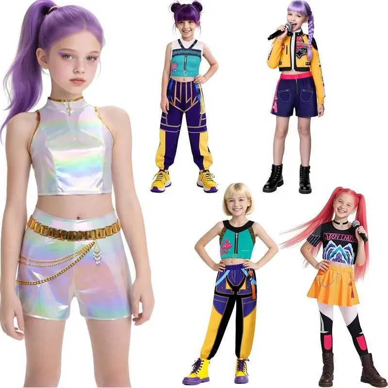 Slivomi Disfraz De Cantante Pop Para Niñas – Set De 3 Piezas Con Chaqueta Bomber Amarilla, Camiseta Blanca Y Pantalones Cortos, Ideal Para Halloween Y Uso Diario