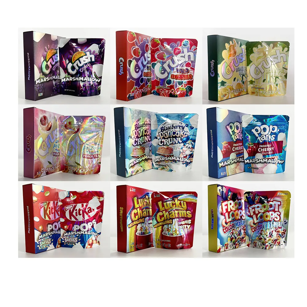 Paper Packaging Key Lock Combo Cartoon Paper Packaging Box Set With Zip Lock 3.5g Capacity Smell ...