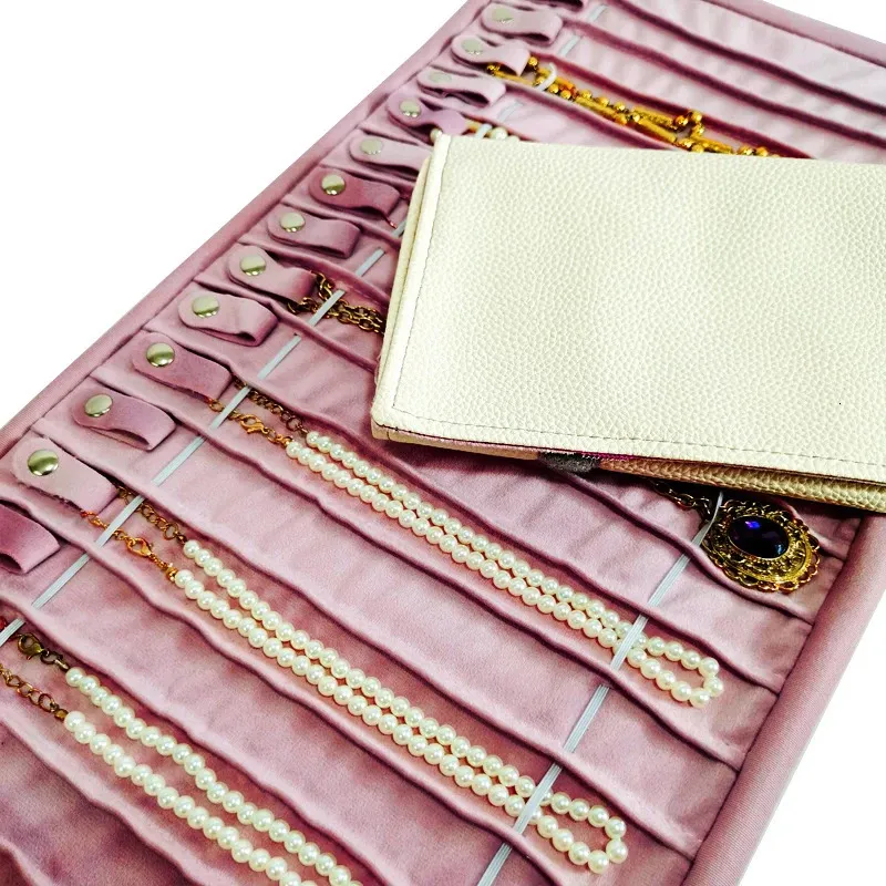 Moguxb Portagioie Rosa Piccolo da Viaggio in Pelle PU, Scatola per Gioielli da Donna per Anelli, Orecchini, Collana e Bracciali