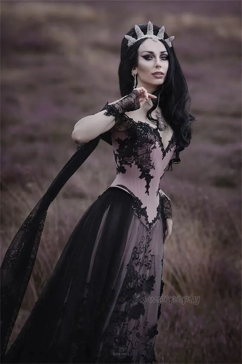 N07 Gothic Wedding Dress Dusty Pink Off Shoulder... From Babynice888,  $241.6 | DHgate.Com