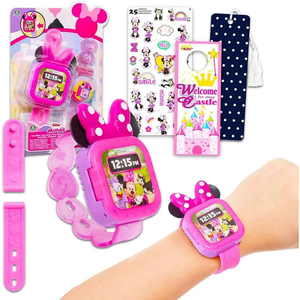 Save Big on Bulk Minnie Mouse Watch Childrens Digital Watch Set Fun  Timepiece Bundle With Interactive Toy Watch, Stickers, And Bookmark For  Little ..., image size:1000x1000