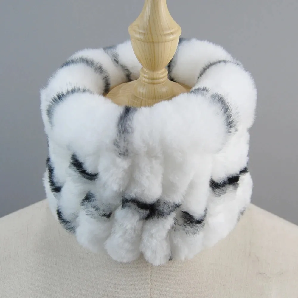 Winter Women Rex Rabbit Fur Scarf Handmade Stretch... From  display picture 2
