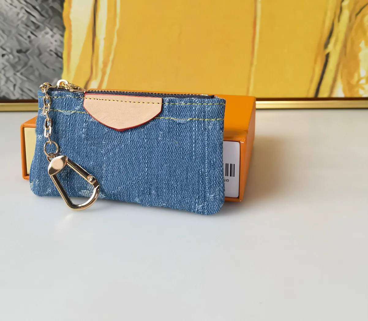 designer wallets Keychain Ring KEY coin purse Damier leather Credit Card Holder women men small zipper purses Wallet