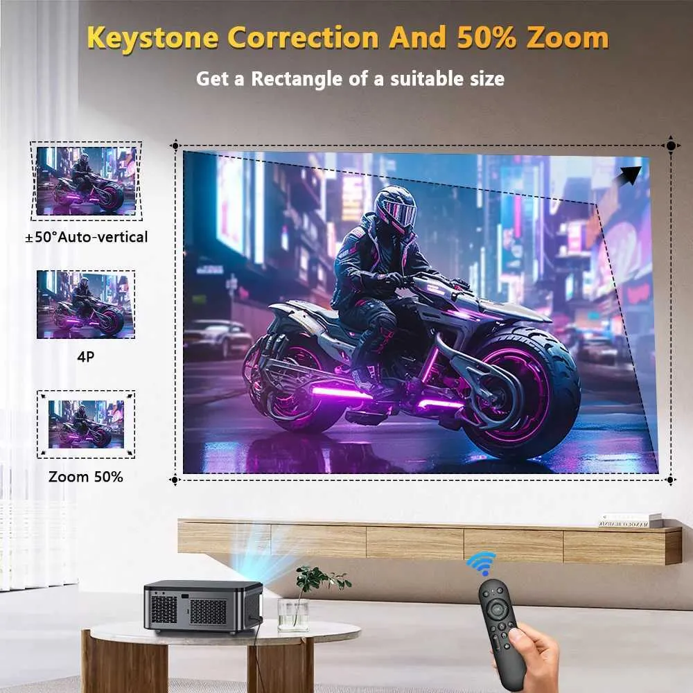 XIWBSY 4K Android Projectors 25000 Lumens Full HD From