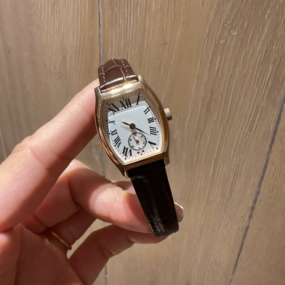 Wrist Watch Women Leather Band 23mm Stainless Steel Quartz Analog LG23 ...