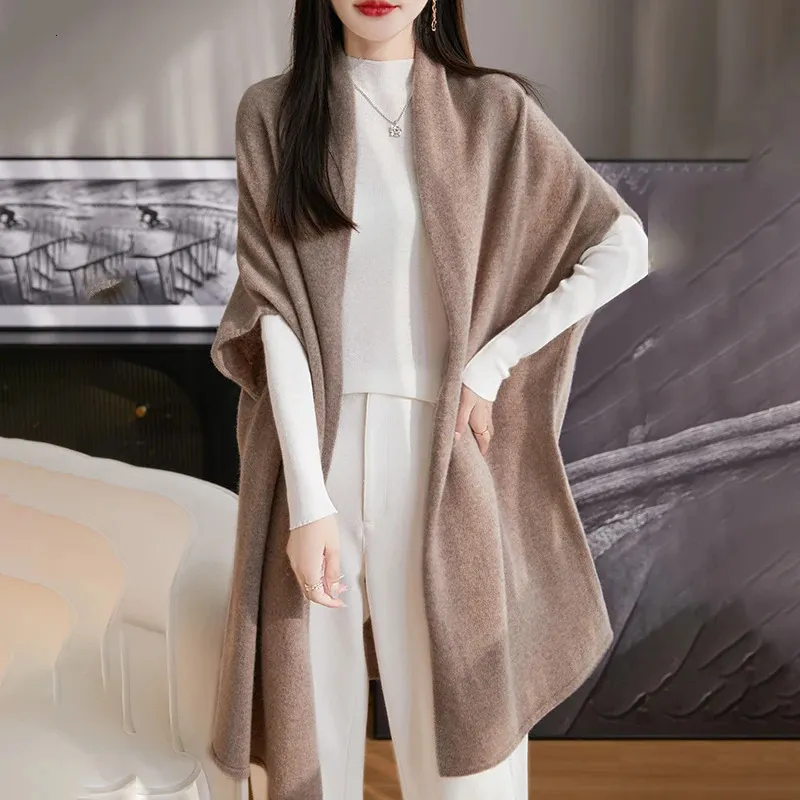 Spring Womens 100 Wool Knitted Shawl Soft Warm Knitwear Long Cardigan ...