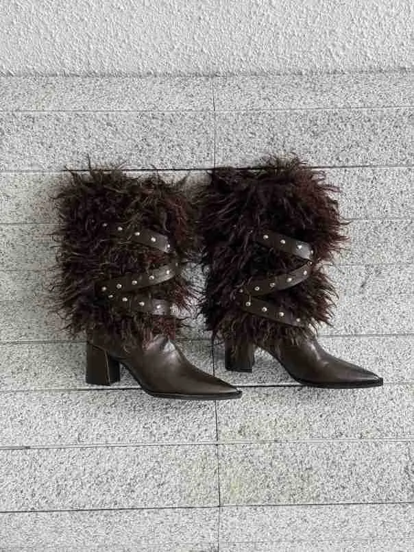 Stivali Da Donna Foderati Invernali Con Plateau - Pelle Laccata, Vintage Con Cerniera, Tacco Comodo Per Neve E Autunno