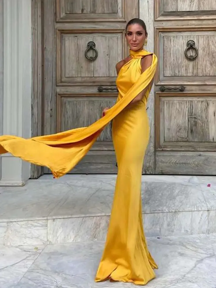 layered midi dress self-portrait - Yellow Chiffon Tiered Midi Dress