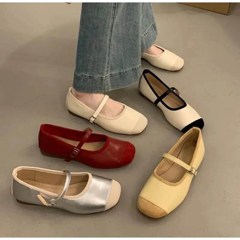 Silvery Women Ballet Fashion Ladies Casual Soft Sole Flats Spring Womens Comfort Shallow Ballerina Shoes 250407_voghion.com
