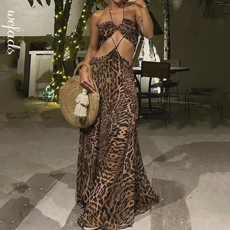 knee length dresses for ladies Vacation Dress in Vintage Leopard Print main image 0