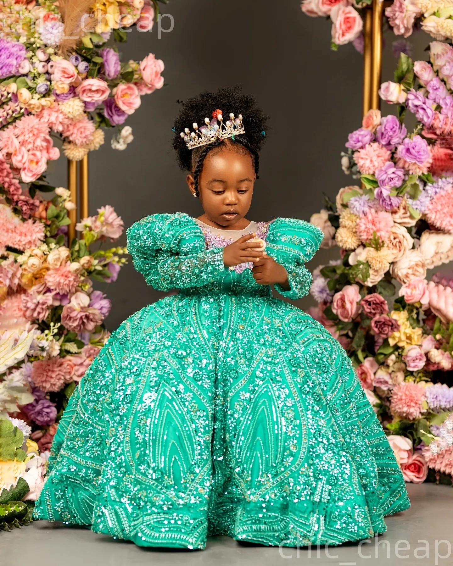 hunter green flower girl dress Long Sleeve White Lace Flower Girl Dress, Hunter Green Tulle Wedding Gown for Girls, Floor Length Bohemian Infant Dress