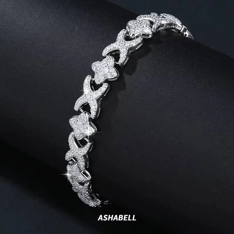 Infinity X Four Leaf Clover Flower Link Bracelet 925 From 34,42