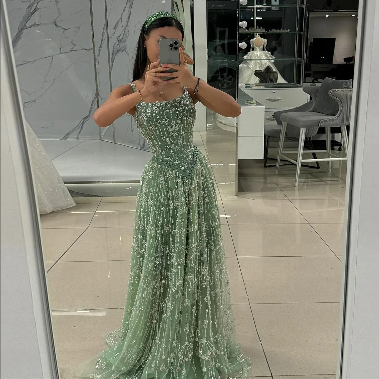 green luxury dresses Luxury One Shoulder Satin Beaded Evening Dress Emerald Green Mermaid P   Frisco Dresses