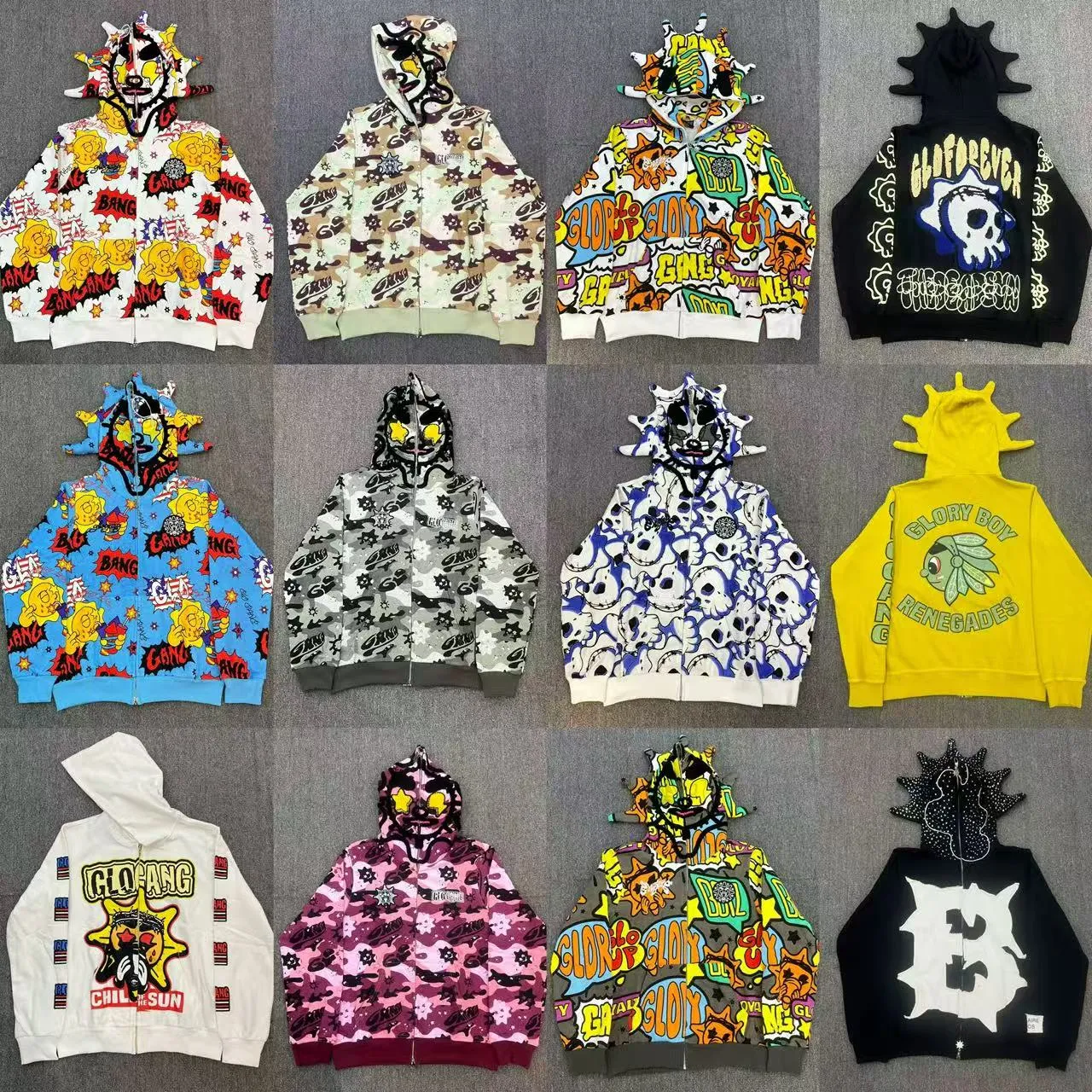 凌靖 glogang Glo Gang The Glory Mens Full Zip Hoodie Comfortable From