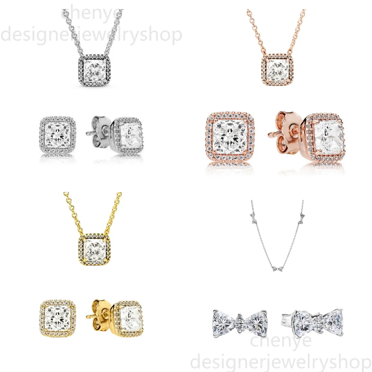 Conjunto de collar y pendientes de corazón en oro rosa 18k_voghion.com