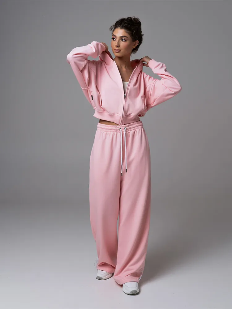 Womens Casual Elegant Sportswear Set: Hooded Sweatshirt And