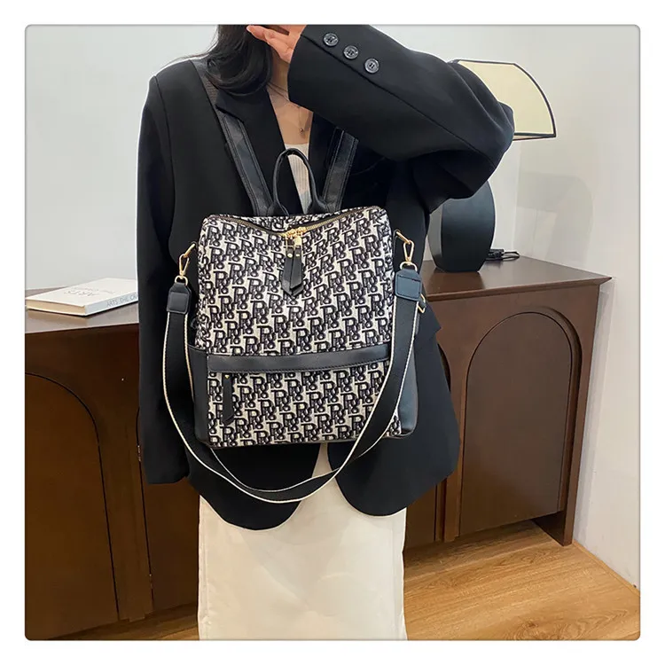 2025 Women's multi-purpose backpack new style American retro trendy large capacity simple and with a sense of niche