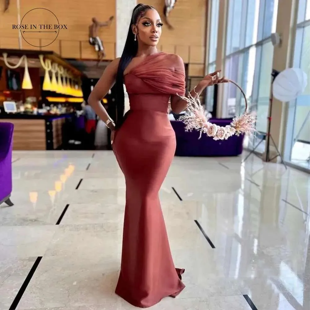 Save Big on Bulk Burnt Orange Bridesmaid Dresses Plus Size Burnt Orange  Mermaid Bridesmaid Dress One Shoulder Pleats Satin Long Women Wedding Guest 