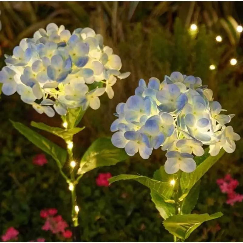 Solar-Powered LED Hydrangea Light Outdoor Waterproof Blue E27 Bulb ...