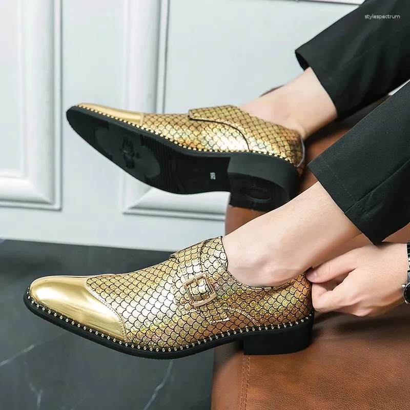green emerald velvet dress Oscar Gold Patent Leather Wholecut Brogue Sneakers main image 1