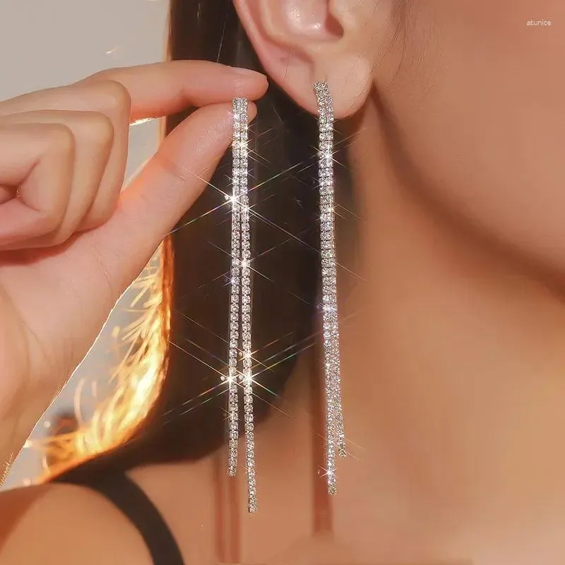 Oorbellen zilver 925, hangoorbellen voor dames, vergulde oorbellen met kristallen peer, sieraden voor meisjes, handgemaakt cadeau voor vrouwen -, Sterling zilver, kristal