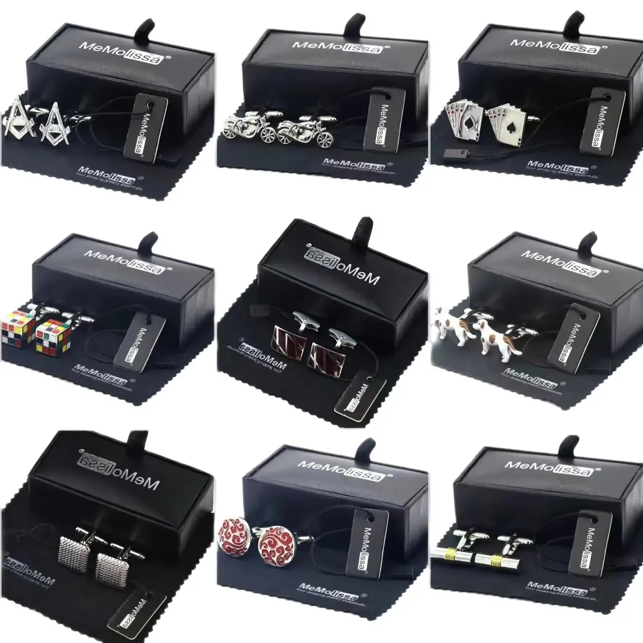 Gold Square Cufflinks Box Set for Men Classic Style Beach Wedding ...