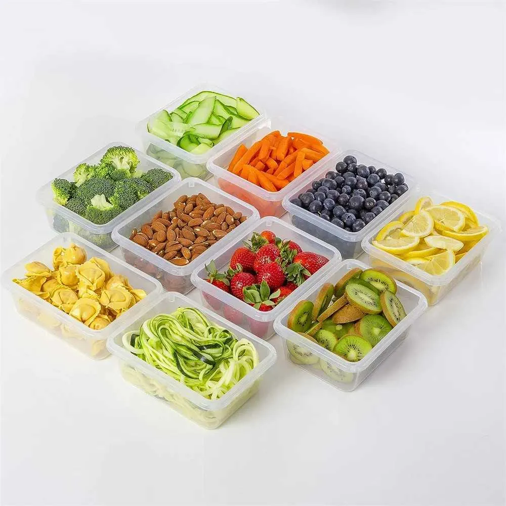 Nylon Containers BPA-Free Reusable Square Nylon Kitchen Storage Containers Set - 840ml ...