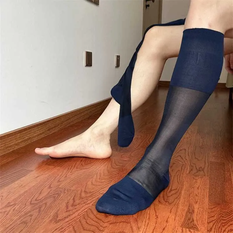 Nylon Shr Set for Men - Plain Weave S-Shaped Long Thin Socks for Women with Sexy Tube Design, Formal Dress Hose, and High-Quality Sizes Available (