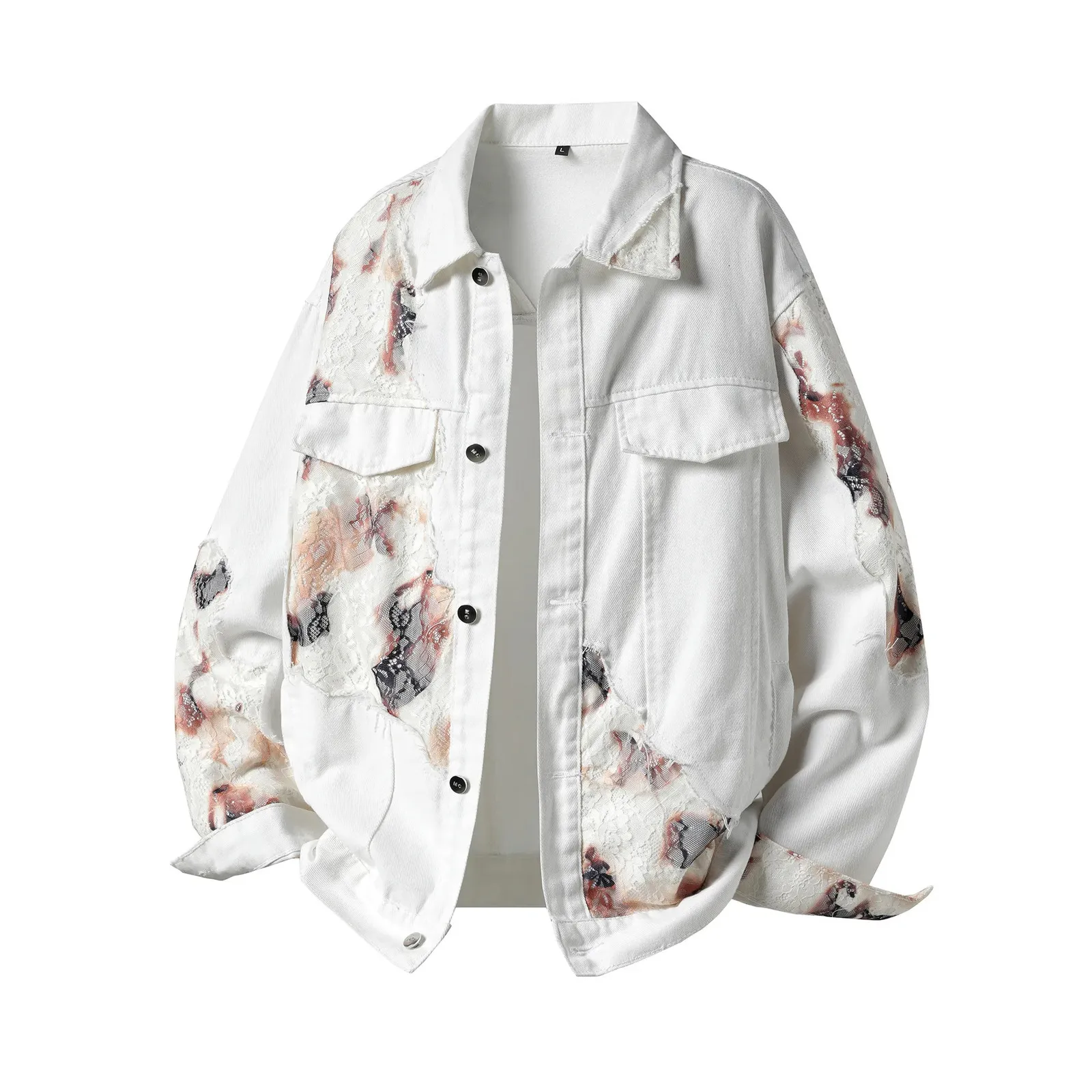 2025 Product Japanese Retro Jacket Denim Street White Jeans Trend ...