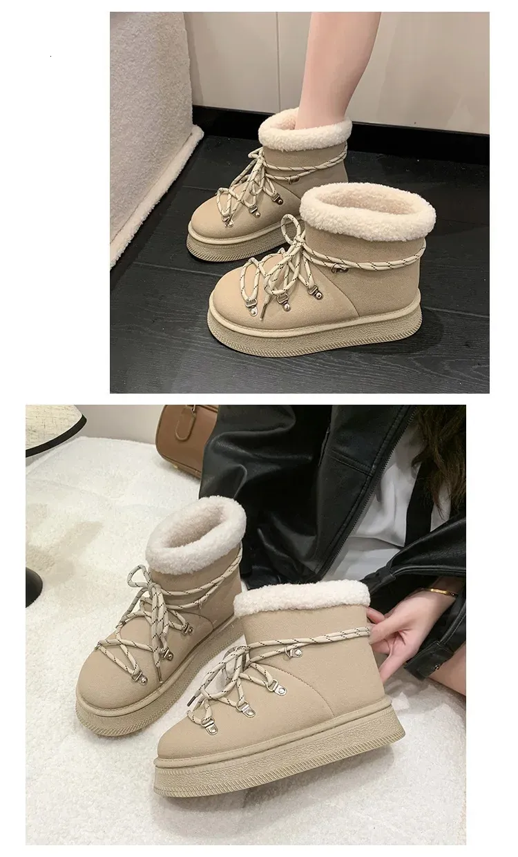 Warme Gefütterte Winterstiefel Für Damen Aus Leder Mit Profil_voghion.com