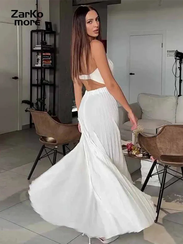 white strapless dress with split Draped Side Maxi  Aquarius Brand slip silicone lined back will ensure you the ultimate stay White Two Piece Strapless Mermaid