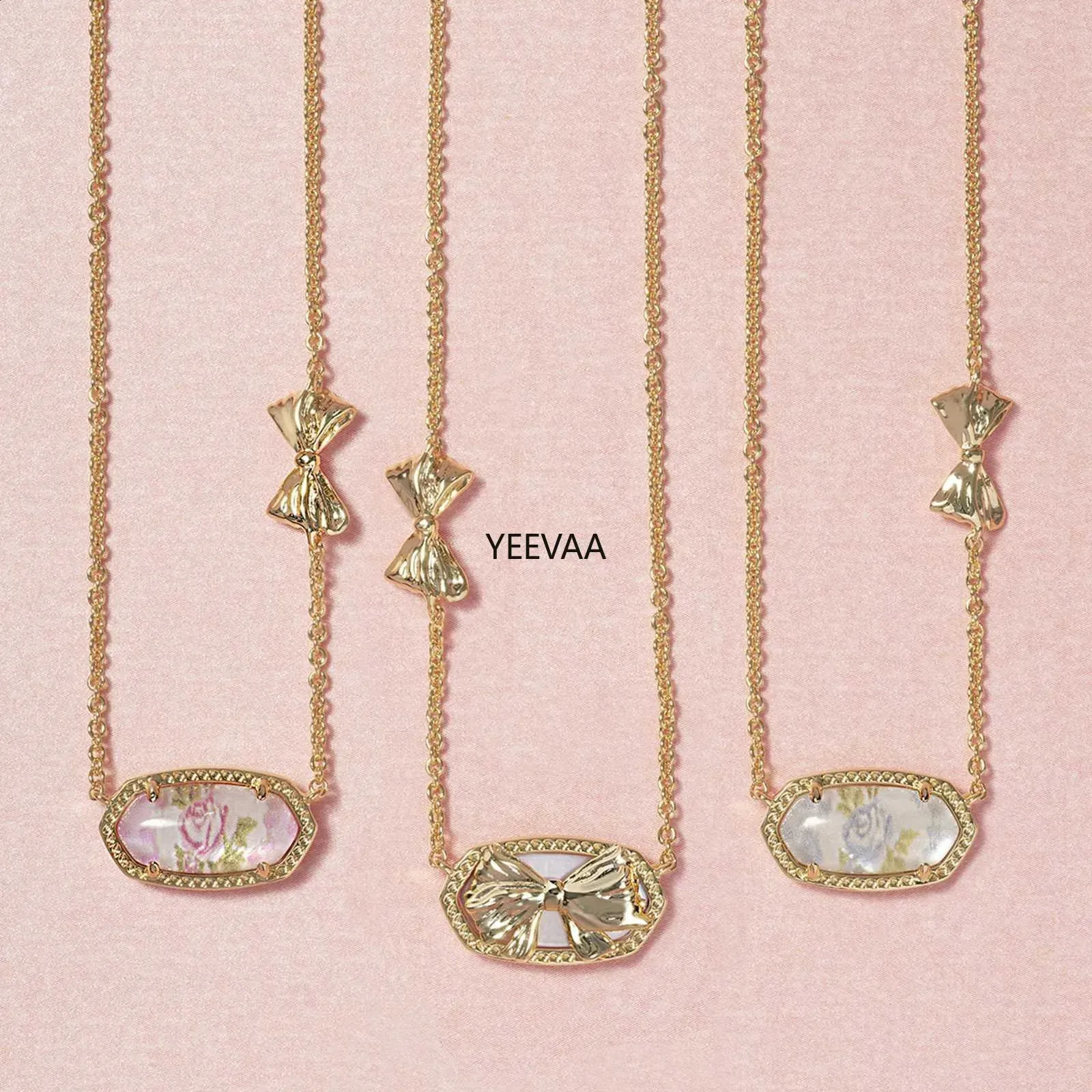 YEEVAA Love Shack Fancy Bow Blooming Inheritance Fantasy Necklace
