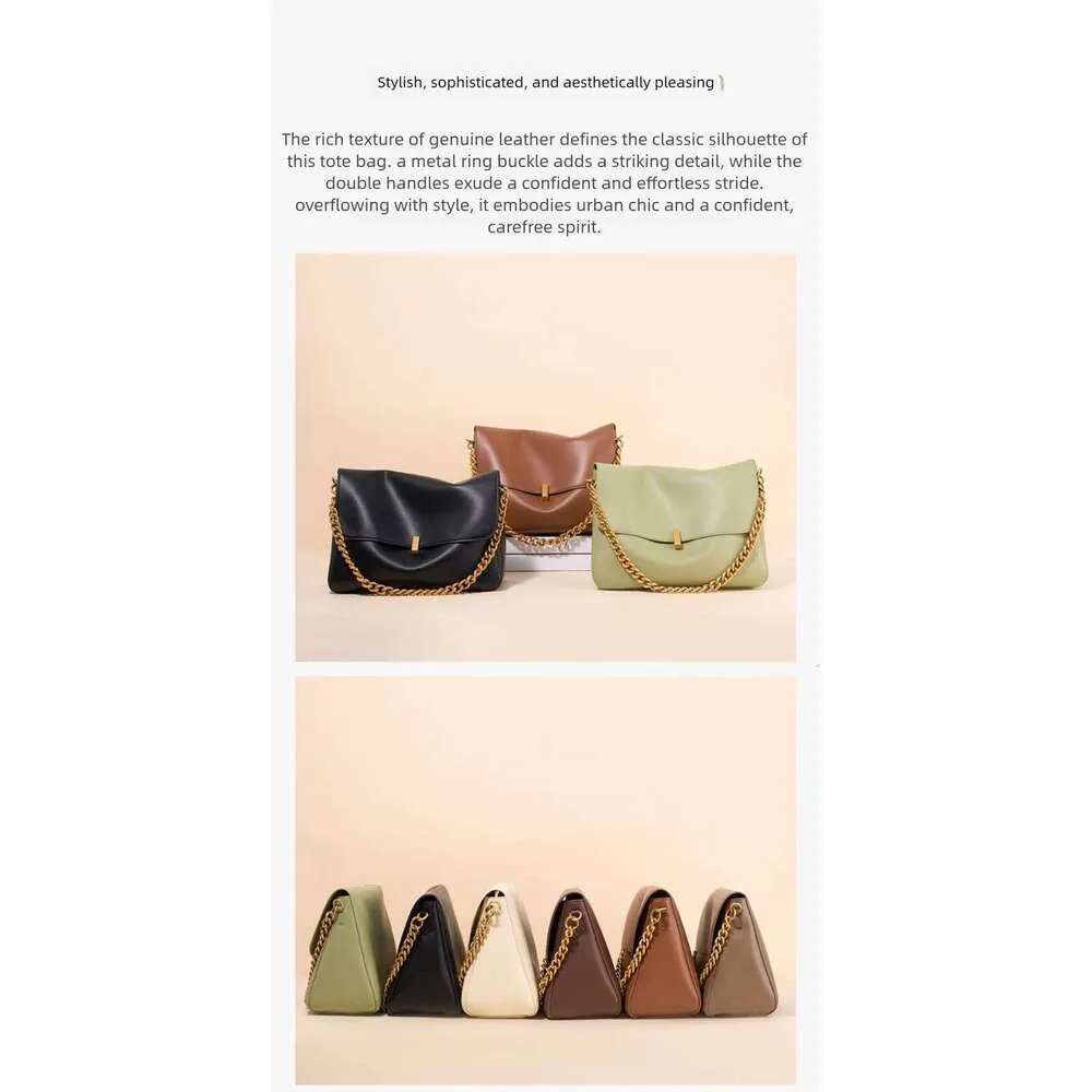 Luxury Designer Cowhide Crossbody Bag Large Capacity Chain Shoulder_voghion.com