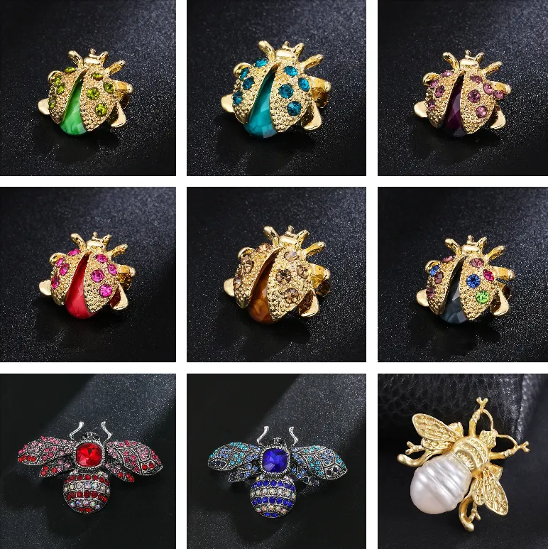 Exquisite Ladybug Brooch For Women Rhinestone Insect Pin Jewelry ...
