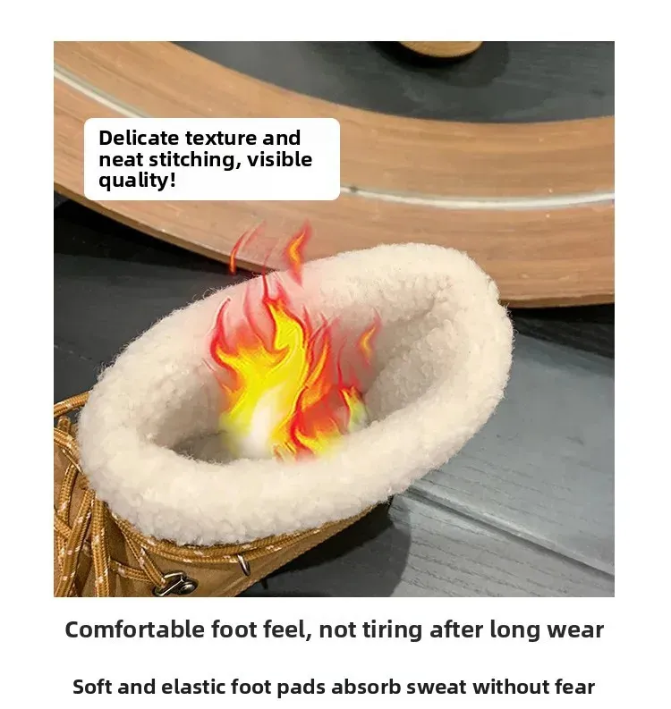 Warme Gefütterte Winterstiefel Für Damen Aus Leder Mit Profil_voghion.com