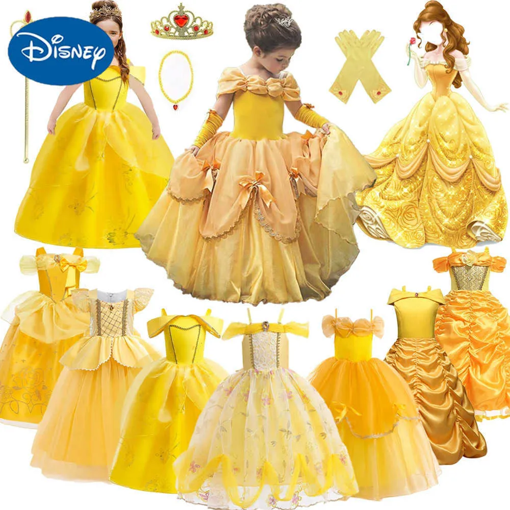 open lace back dress Princess Belle Dress 3D Flowers Party Ball Gown Carnival Dress Hallowe   Sun Baby