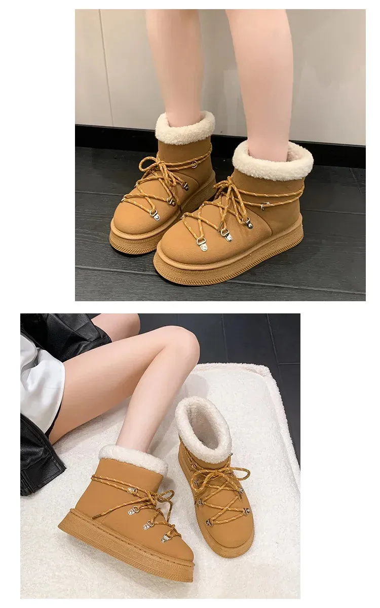 Warme Gefütterte Winterstiefel Für Damen Aus Leder Mit Profil_voghion.com