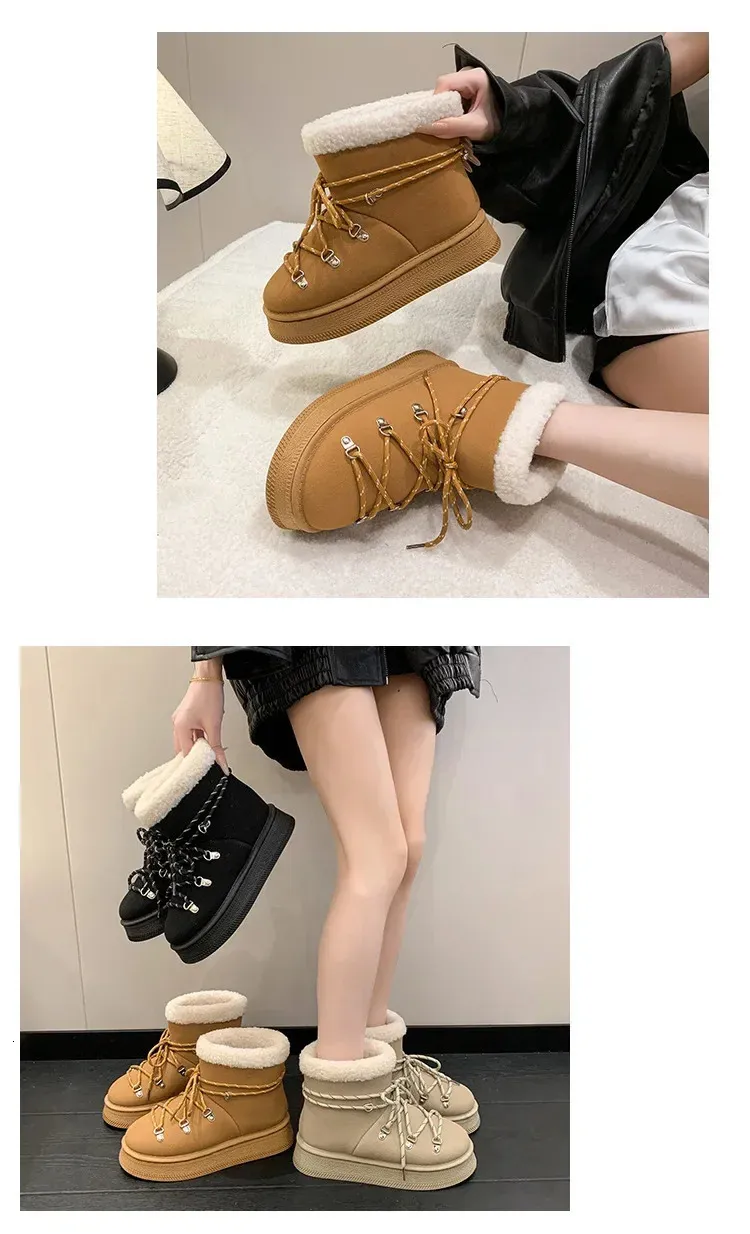 Warme Gefütterte Winterstiefel Für Damen Aus Leder Mit Profil_voghion.com