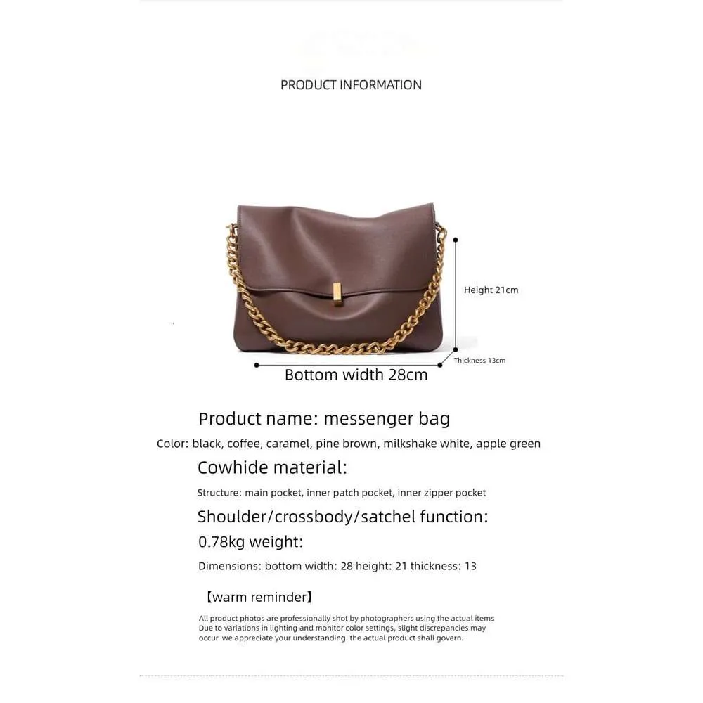 Luxury Designer Cowhide Crossbody Bag Large Capacity Chain Shoulder_voghion.com