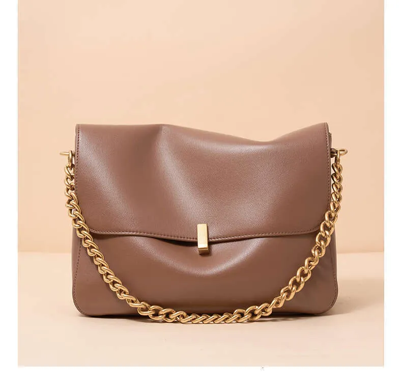 Luxury Designer Cowhide Crossbody Bag Large Capacity Chain Shoulder_voghion.com