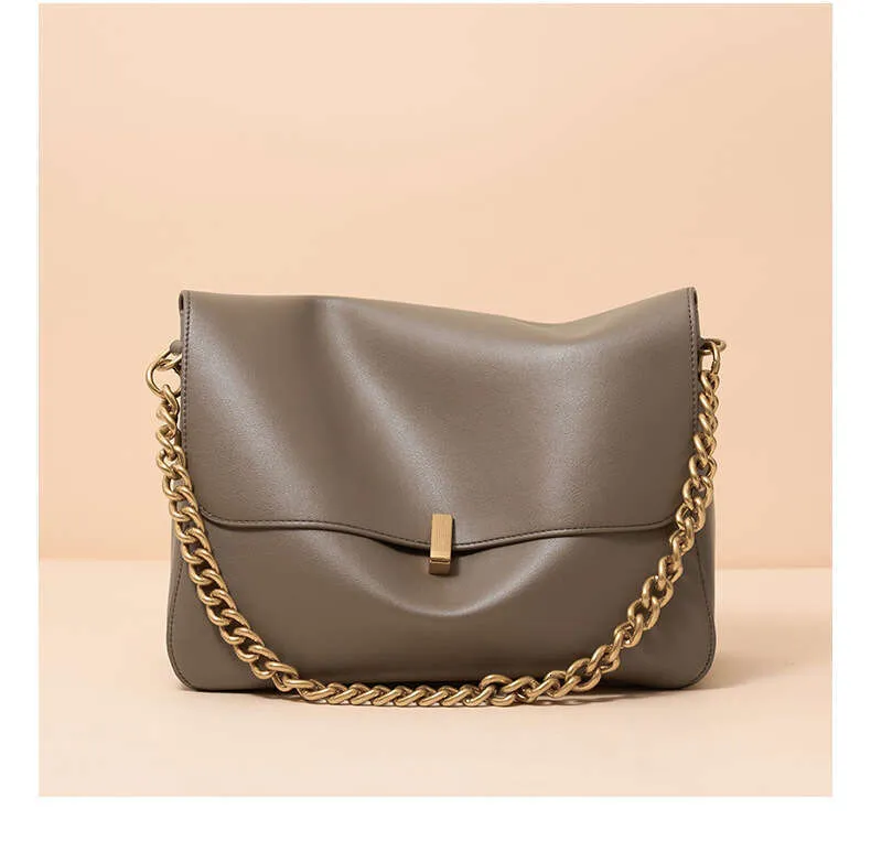 Luxury Designer Cowhide Crossbody Bag Large Capacity Chain Shoulder_voghion.com