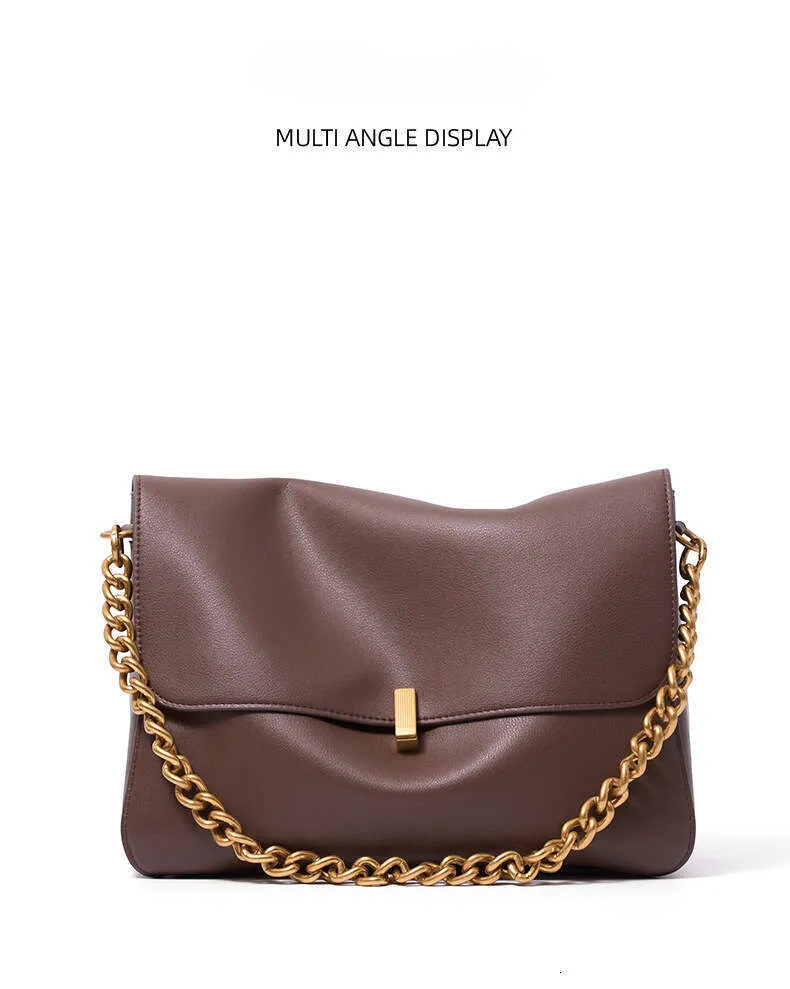 Luxury Designer Cowhide Crossbody Bag Large Capacity Chain Shoulder_voghion.com
