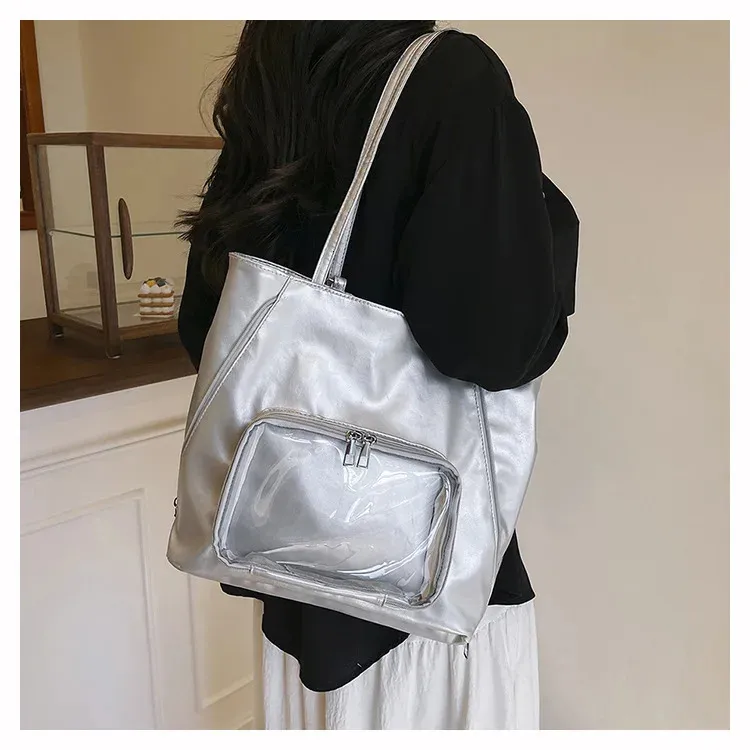 Y2k Shoulder Bag Korean Style Small PU Crossbody Handbag with Zipper ...