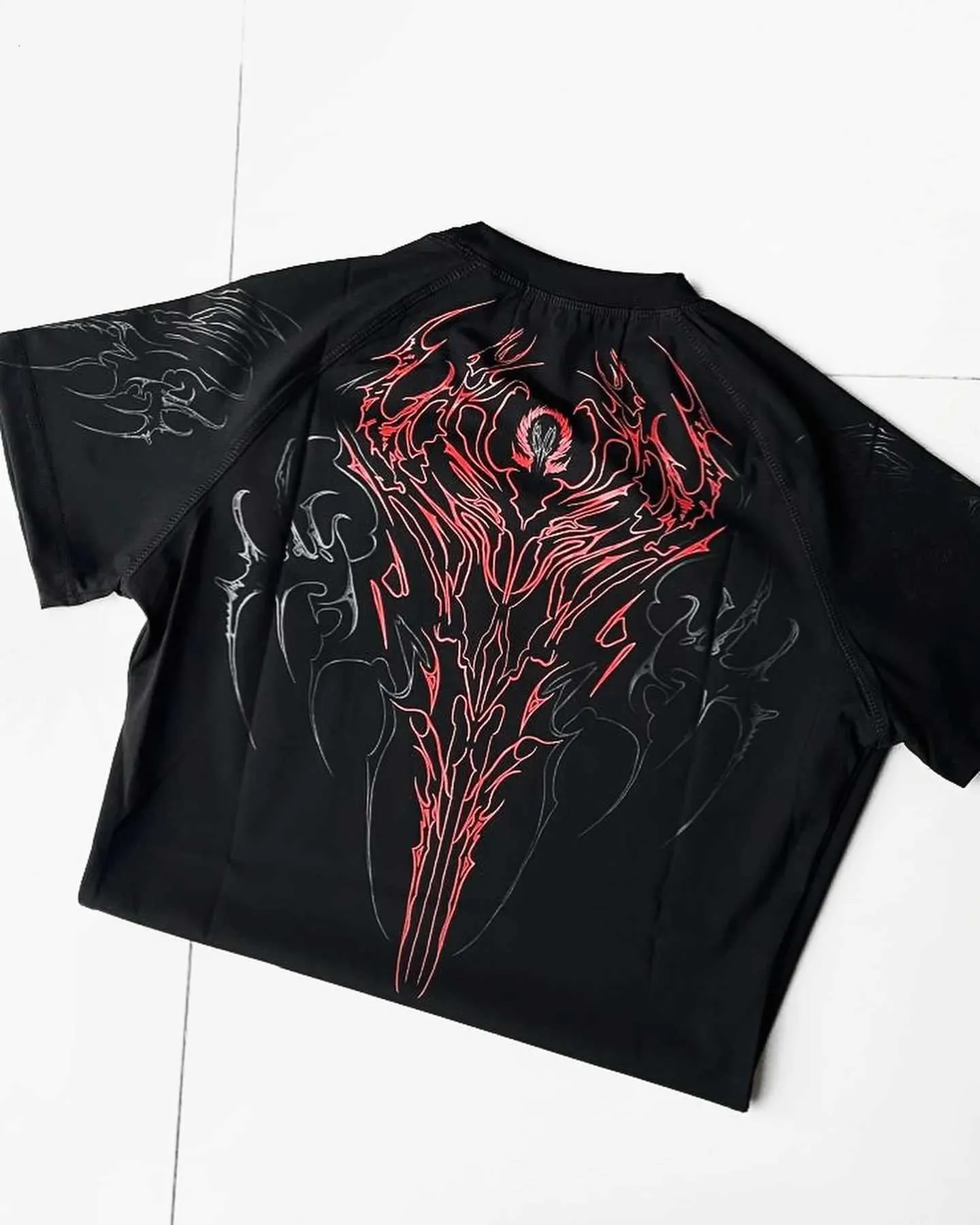 New Arrival Breathedivity compression shirt short sleeved top muscle gym fitness black wolf club Y2K Z250411