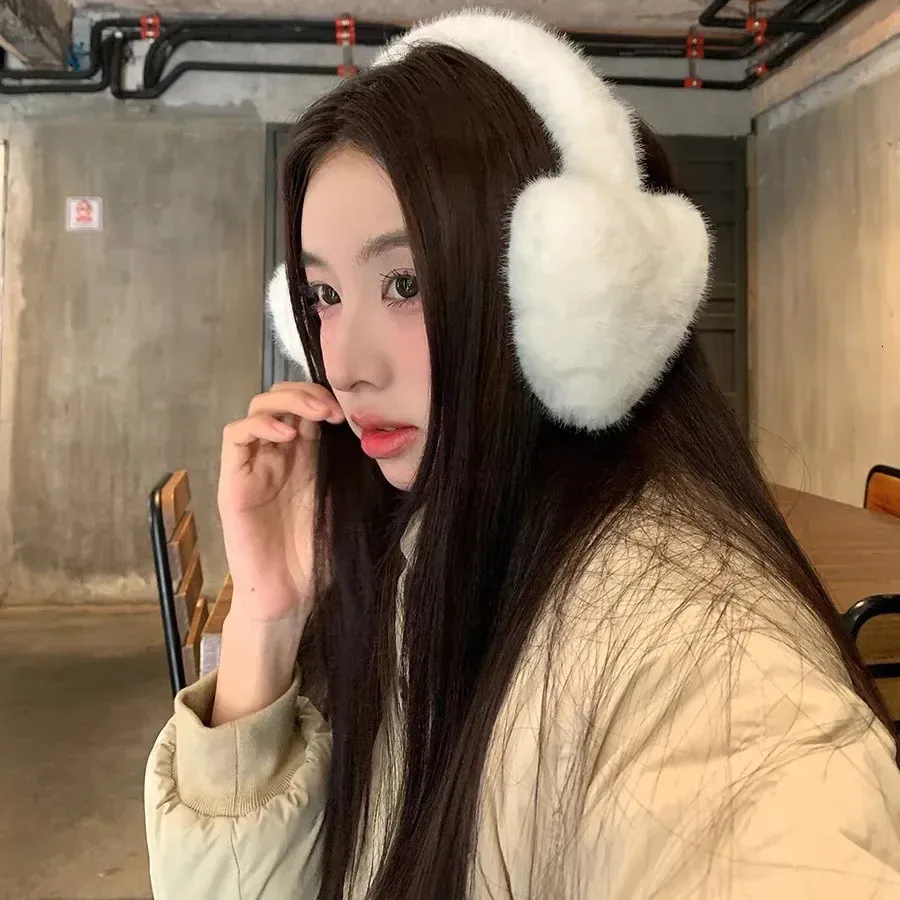 Y2k Korea Women Kawaii Pink Love Heart Earmuffs From Sunnyroom