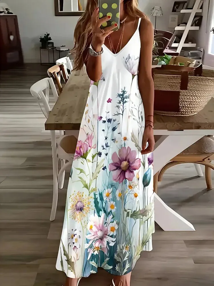 Beach Hawaiian Dresses AXXD Hawaiian Dresses For Women Below The Knee  Ruffle Irregular Sleeveless Sundress For