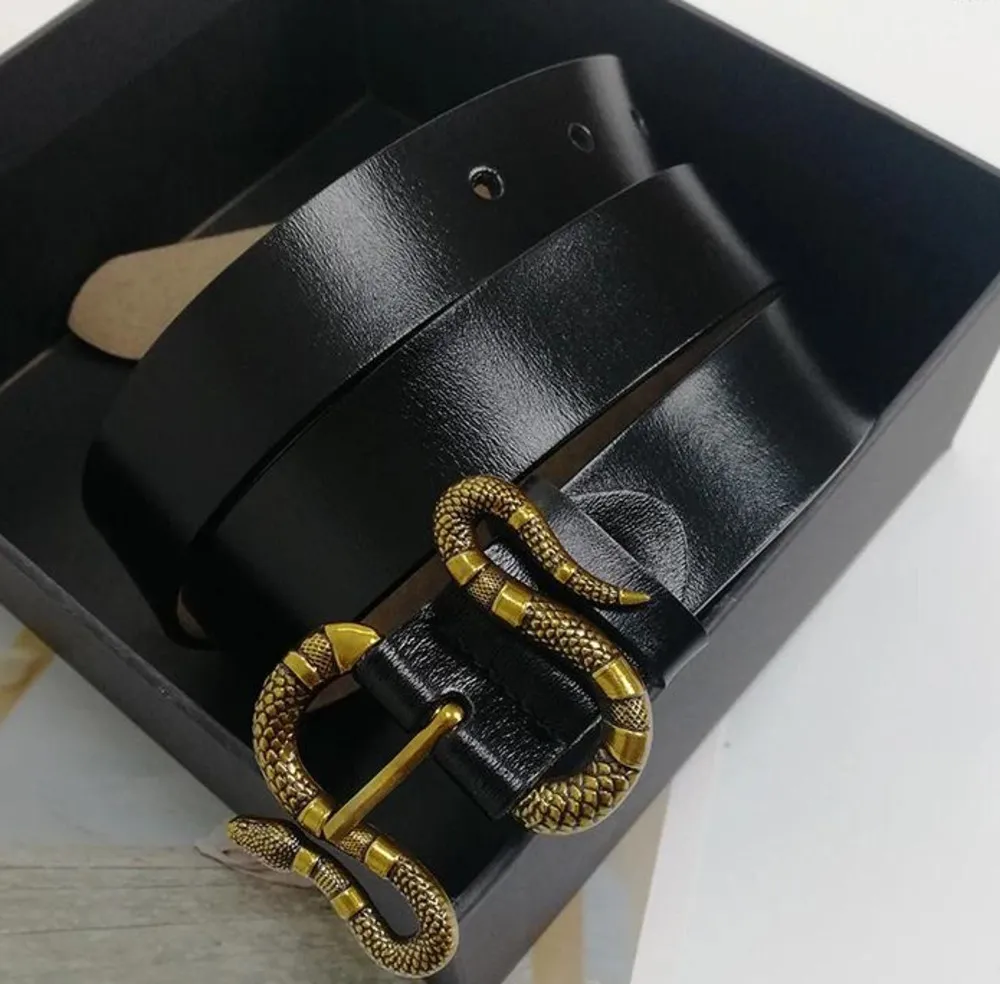 Save Big on Bulk Snake Leather Belts Belts Belts Women High Quality Belt  Snake Buckle Ceinture Femme Genuine Leather Mens Man Jeans Best Deals on  - Main Image
